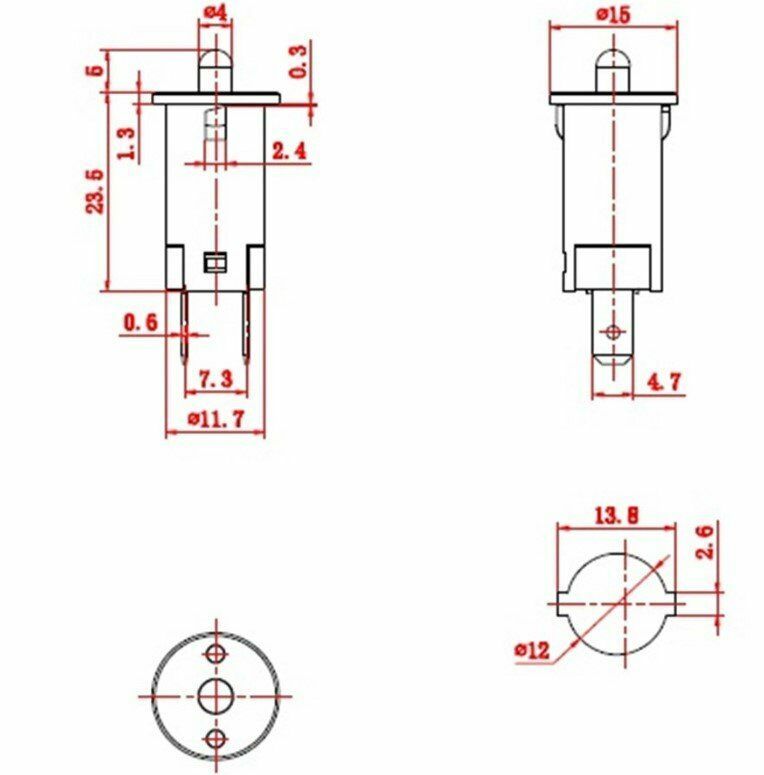 Picture of Karavan Kapı Kapak Dolap Butonu Anahtarı 1-0 Ters Çalışan Siyah MT-ANY08