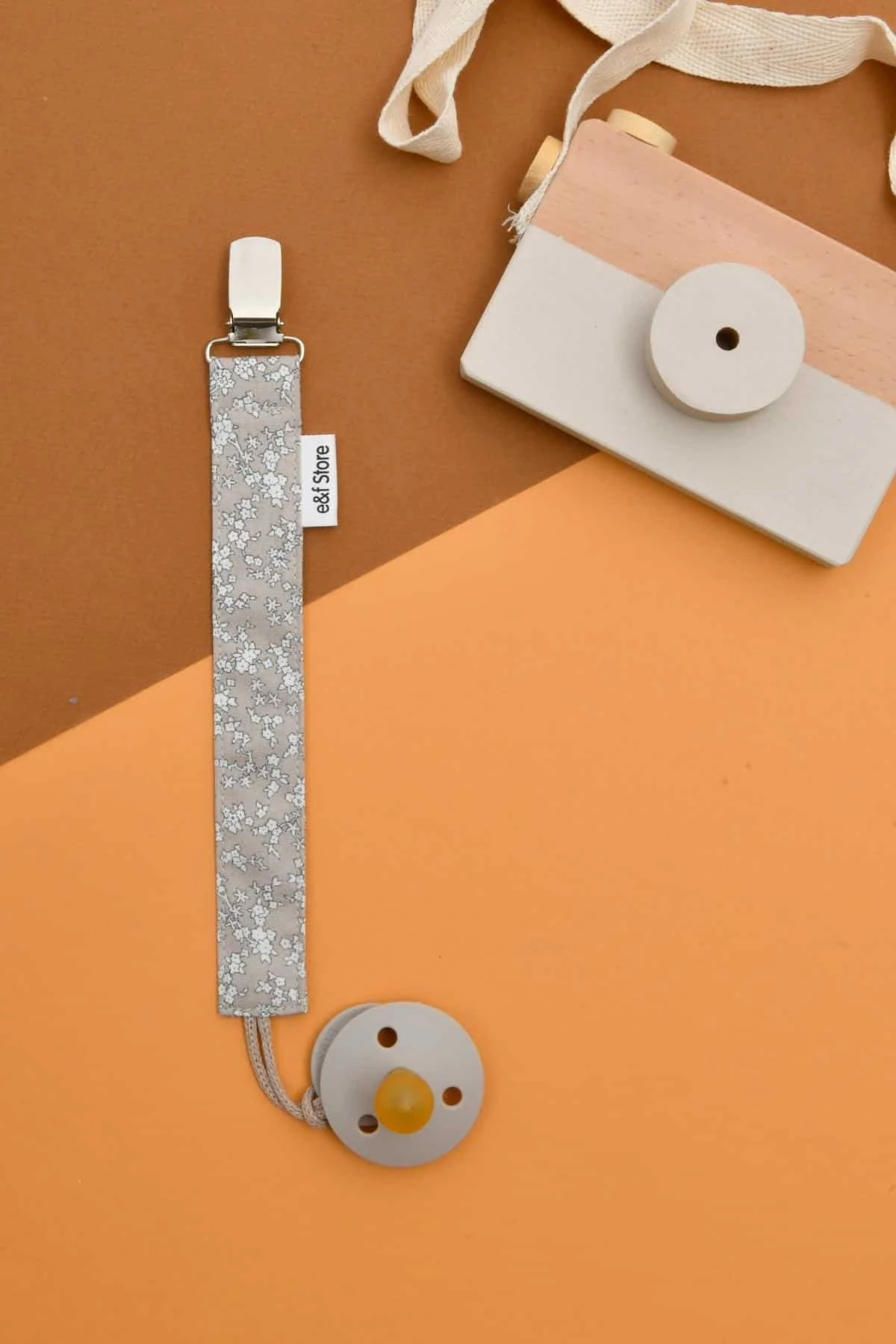 Picture of İkinci Şans - 3'lü Emzik Askısı Seti - Çizgili Çiçekli