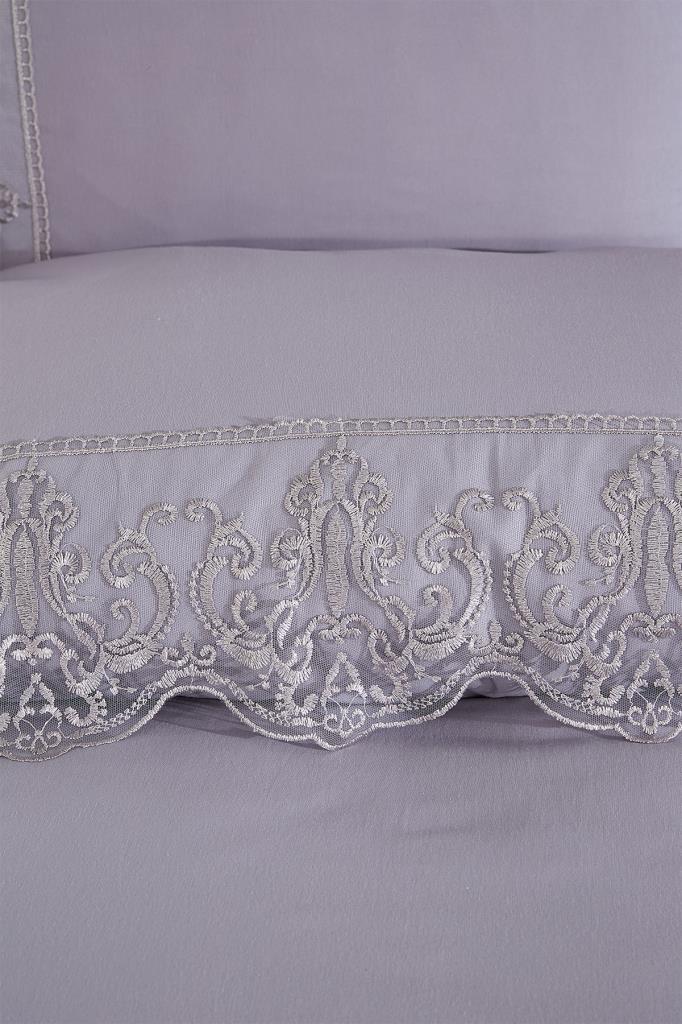 Picture of Fransız Dantelli Sezen Çeyizlik Nevresim Takımı Gri