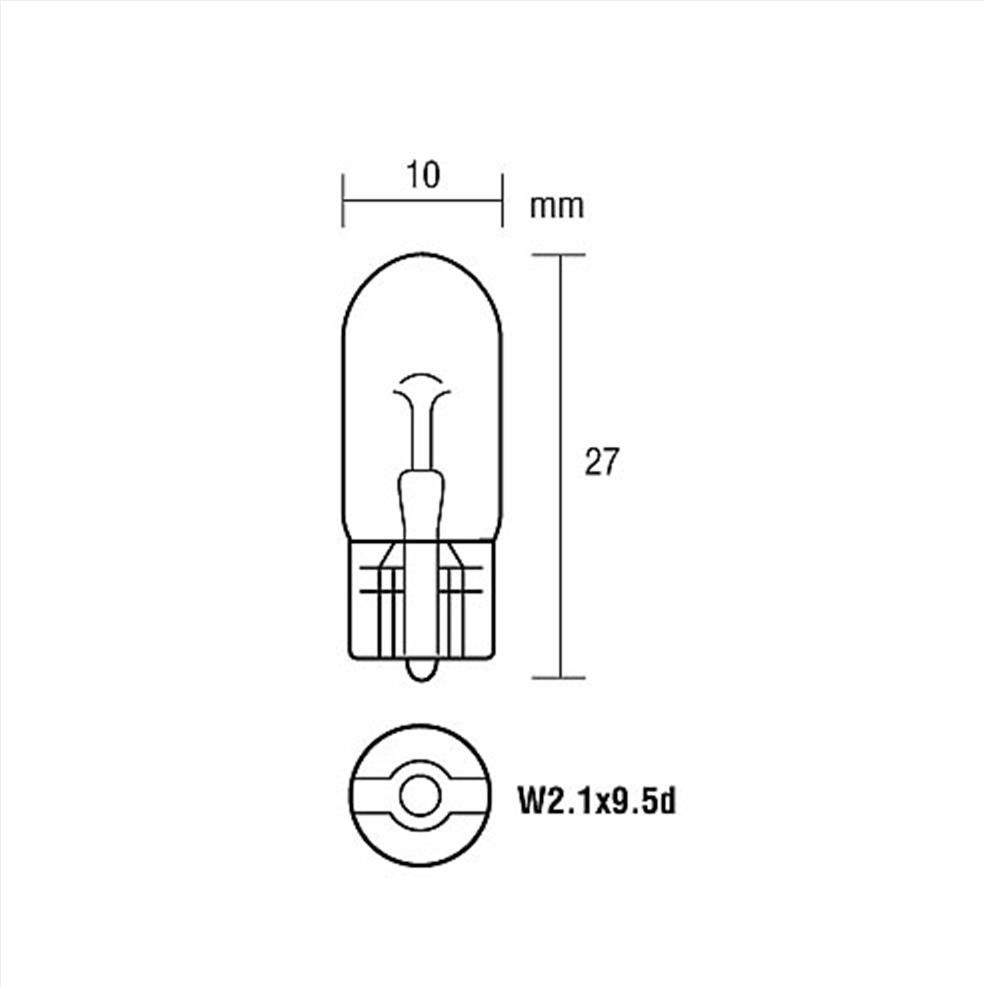 Picture of 12V 5W Dipsiz Standart T10 Ampul 10 Adet