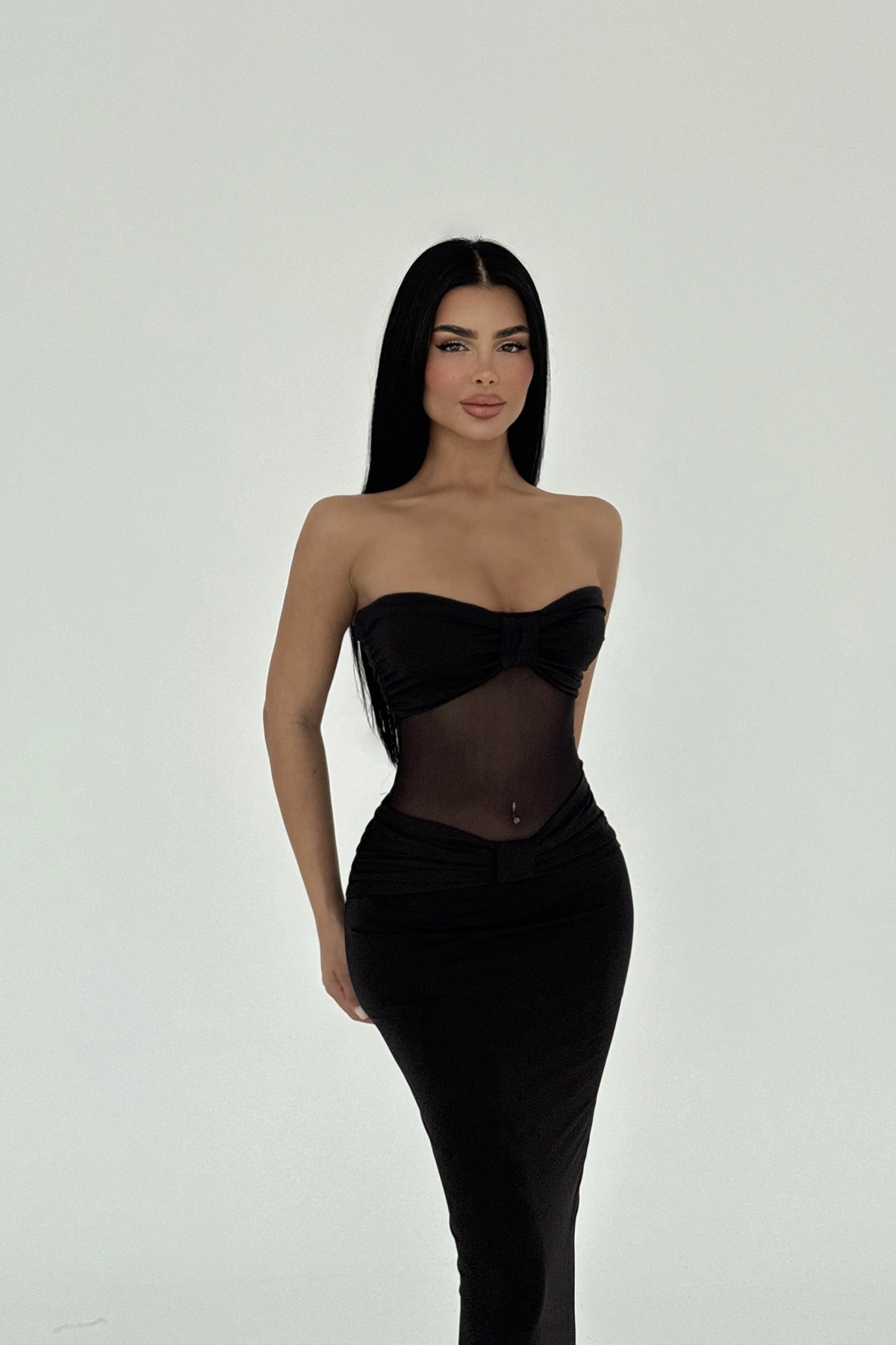 Picture of Black Transparent Long Dress