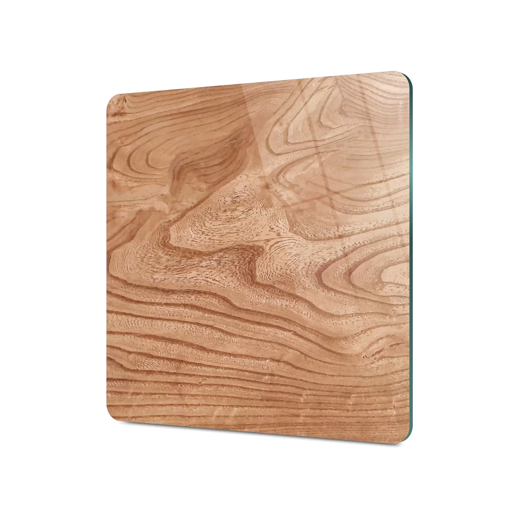 Picture of Decovetro Cam Kesme Tahtası ve Sunumluk Kare Dalgalı Ahşap Desenli 30x30 Cm