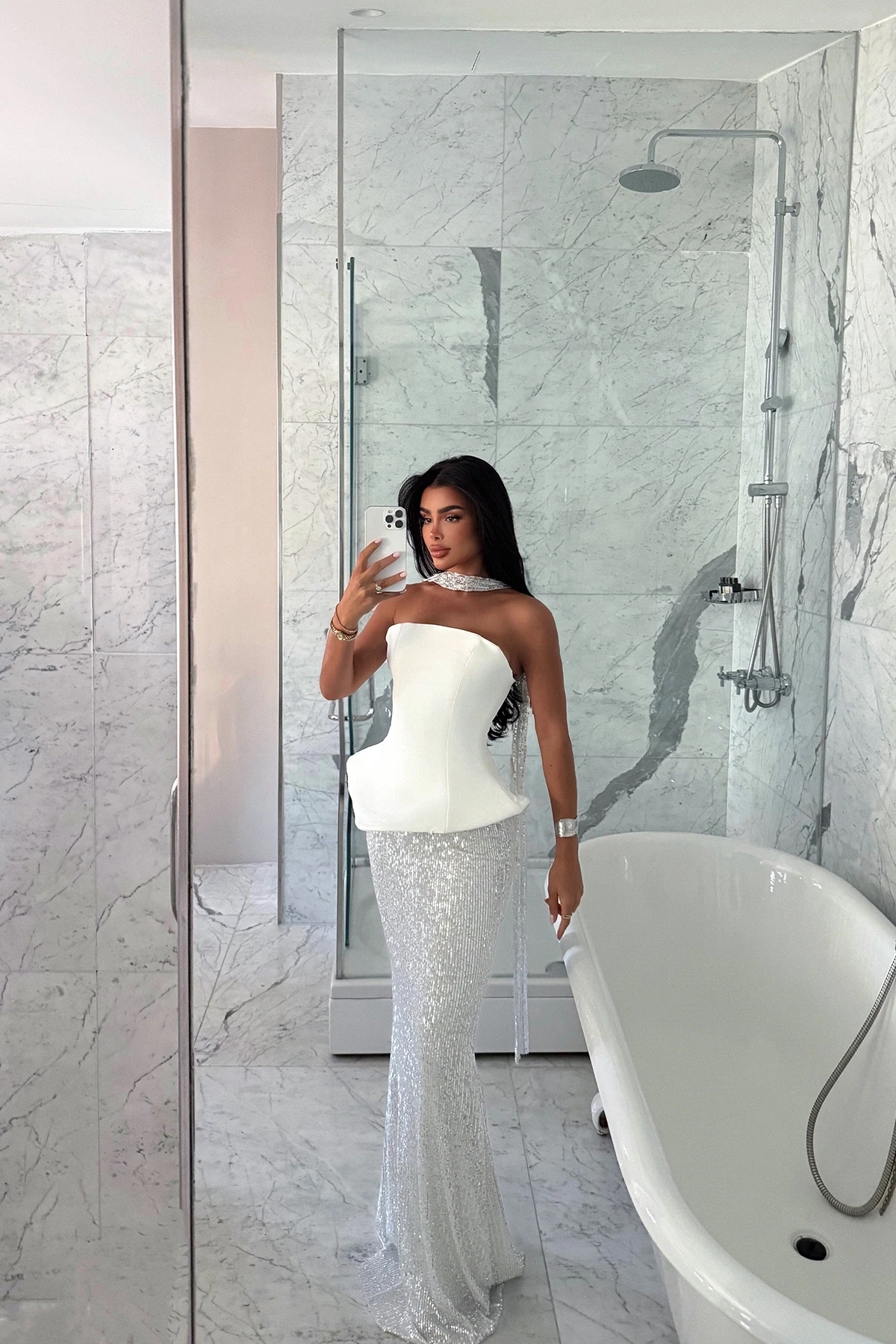 Picture of White Viona Skirt Top Set Evening Dress