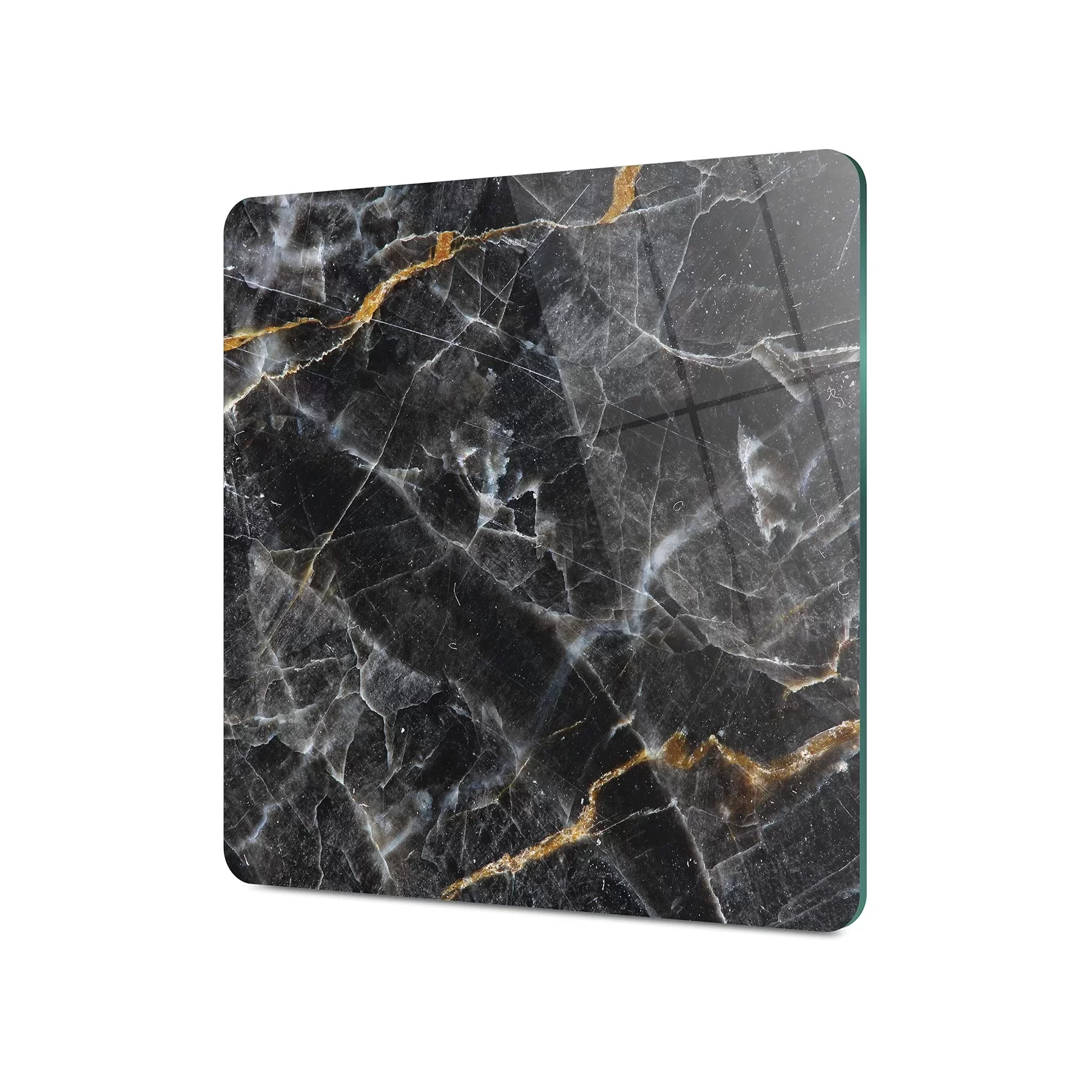 Picture of Decovetro Cam Kesme Tahtası ve Sunumluk Kare Siyah Mermer Desenli 30x30 Cm