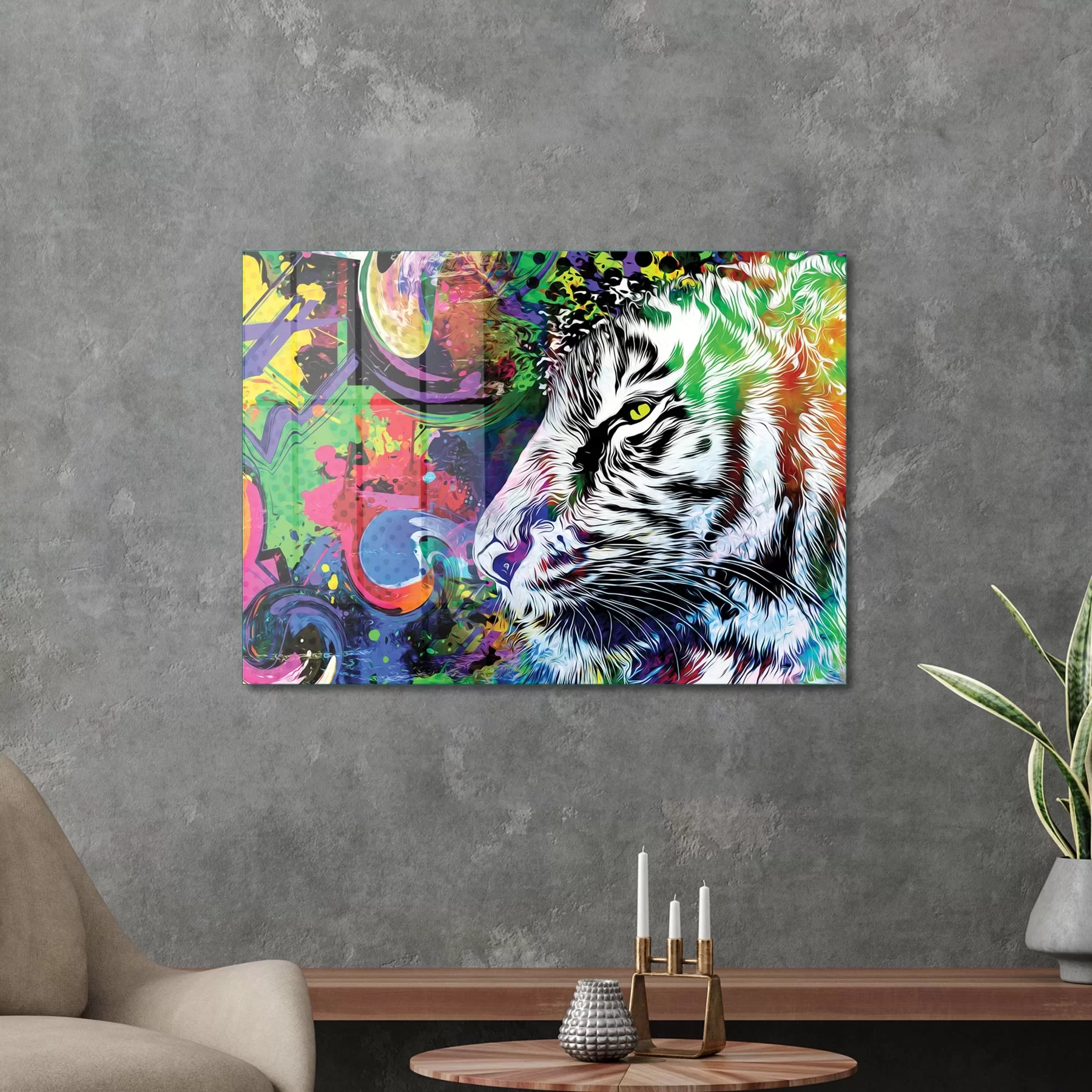 Picture of Decovetro Cam Tablo Pop Art Tiger 30x40 cm