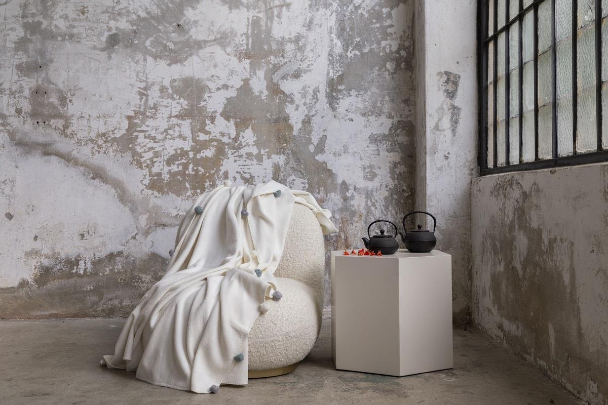 Picture of Dolce Bonita Home Çift Kişilik Ponponlu Pike Battaniye 200x220 Krem