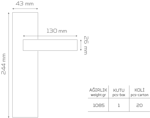 Picture of Z2002 Aynalı Kapı Kolu
