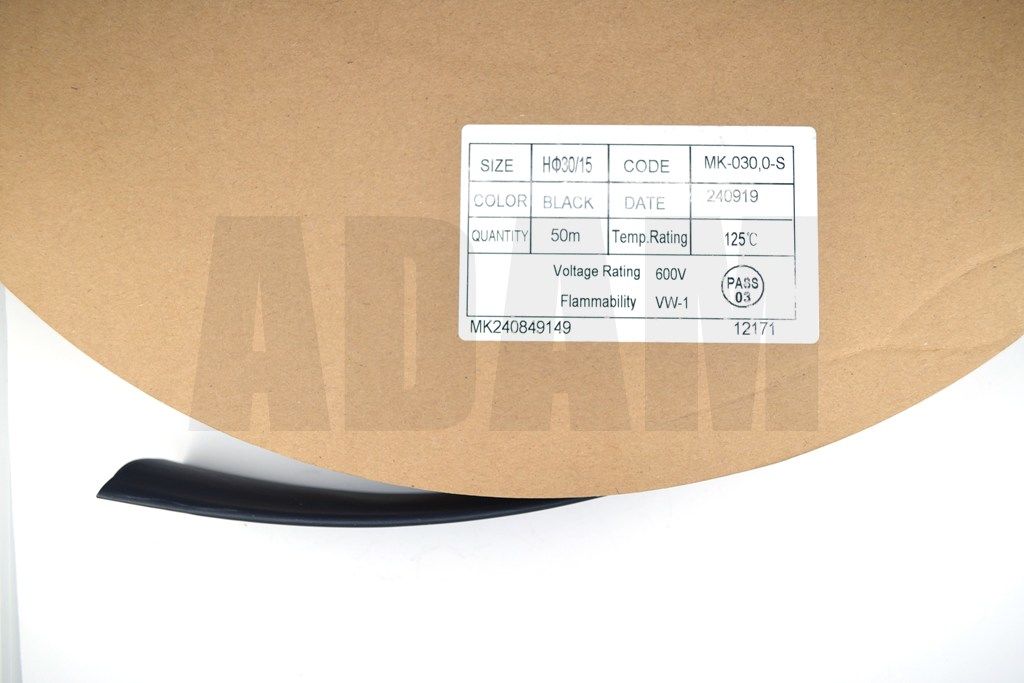 Picture of 50 Metre 30mm Siyah Isı İle Daralan Makaron Isıyla MT-M30S