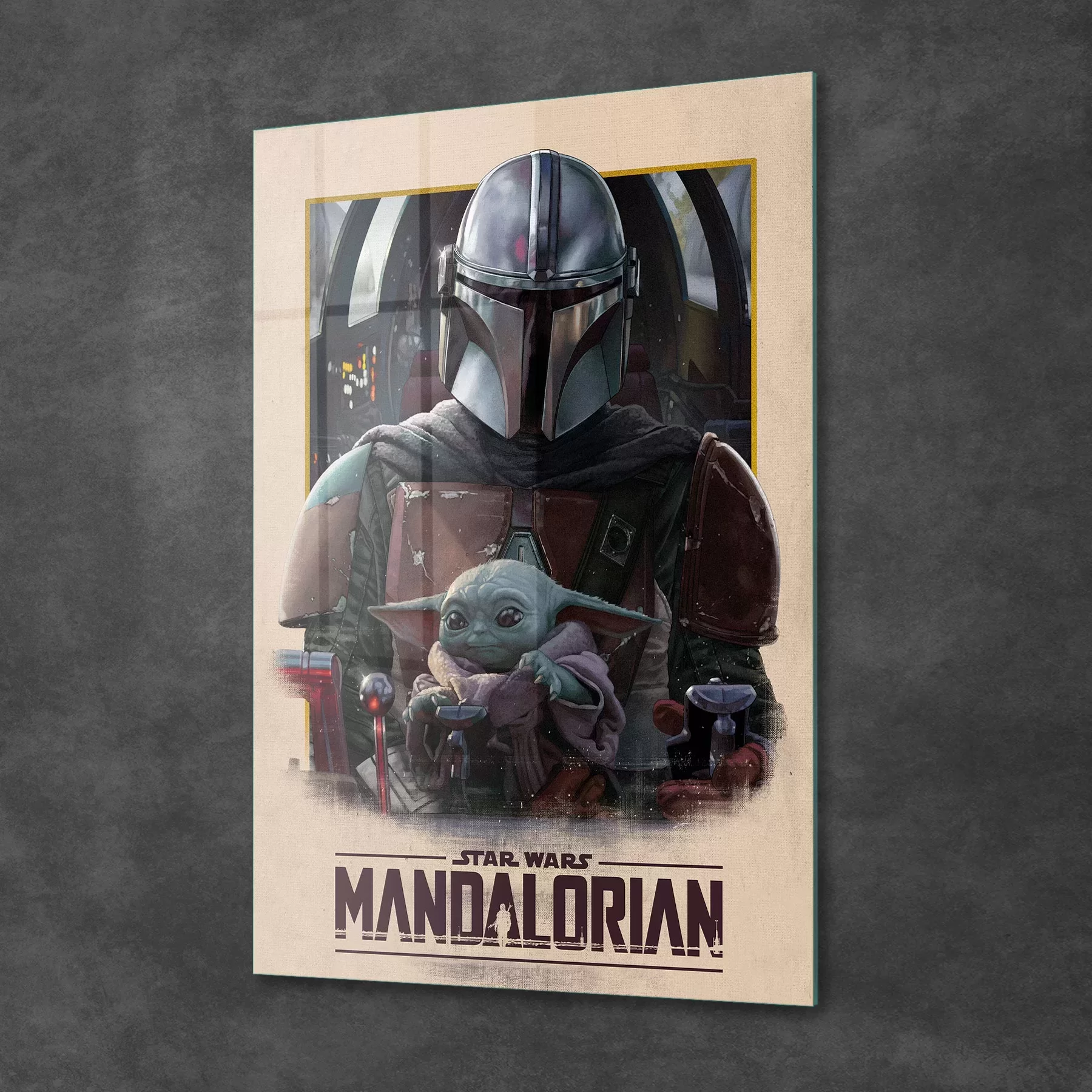 Picture of Decovetro Cam Tablo Renkli Mandalorian 30x40 cm