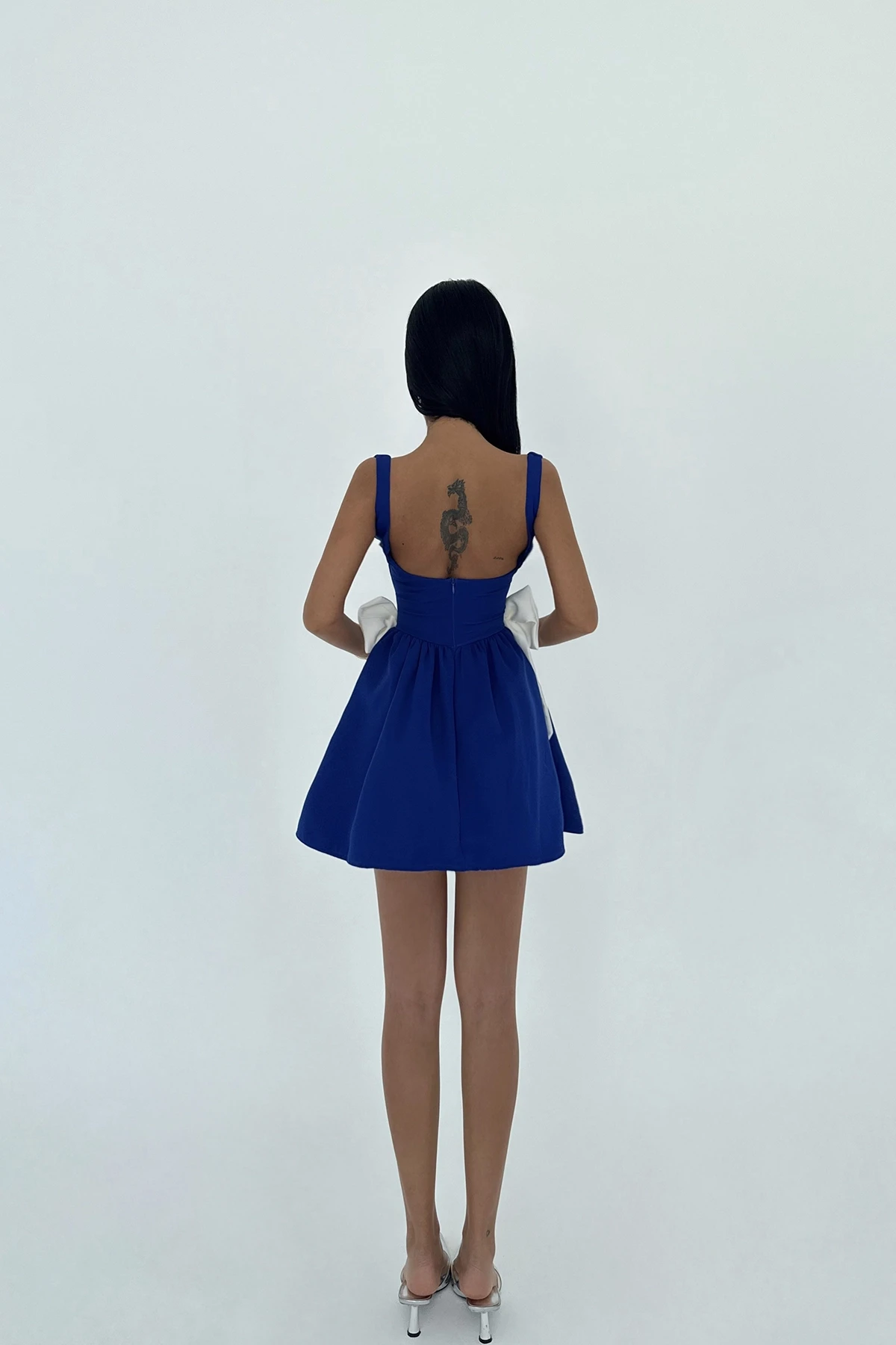 Picture of Navy Blue Nellie Bow Detail Mini Dress