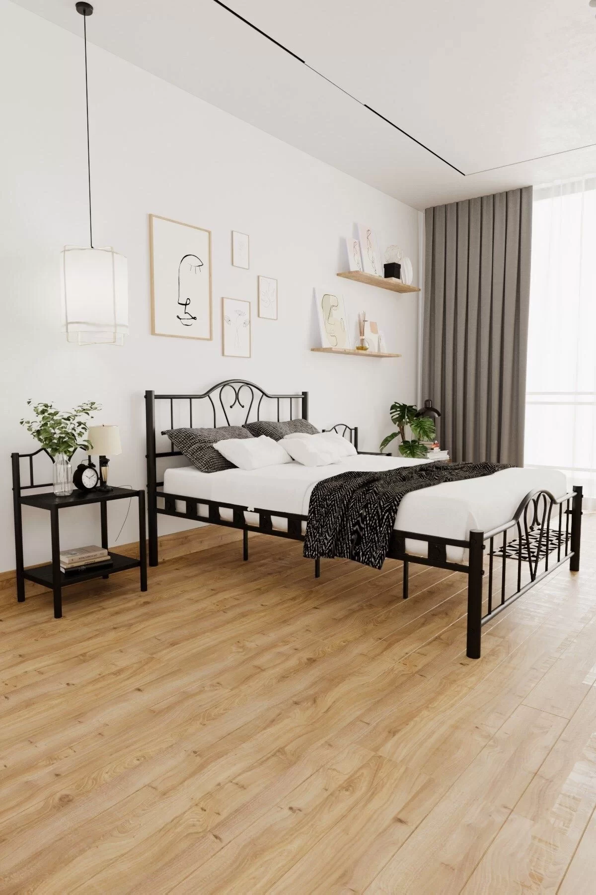 Picture of Orkide Çift Kişilik Ferforje Metal Karyola Siyah