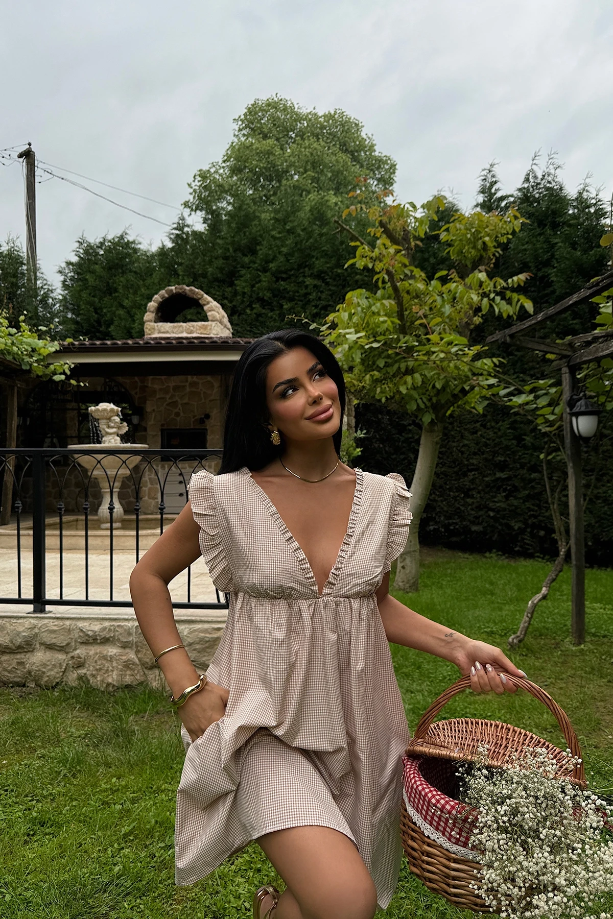 Picture of Beige Strappy Mini Dress