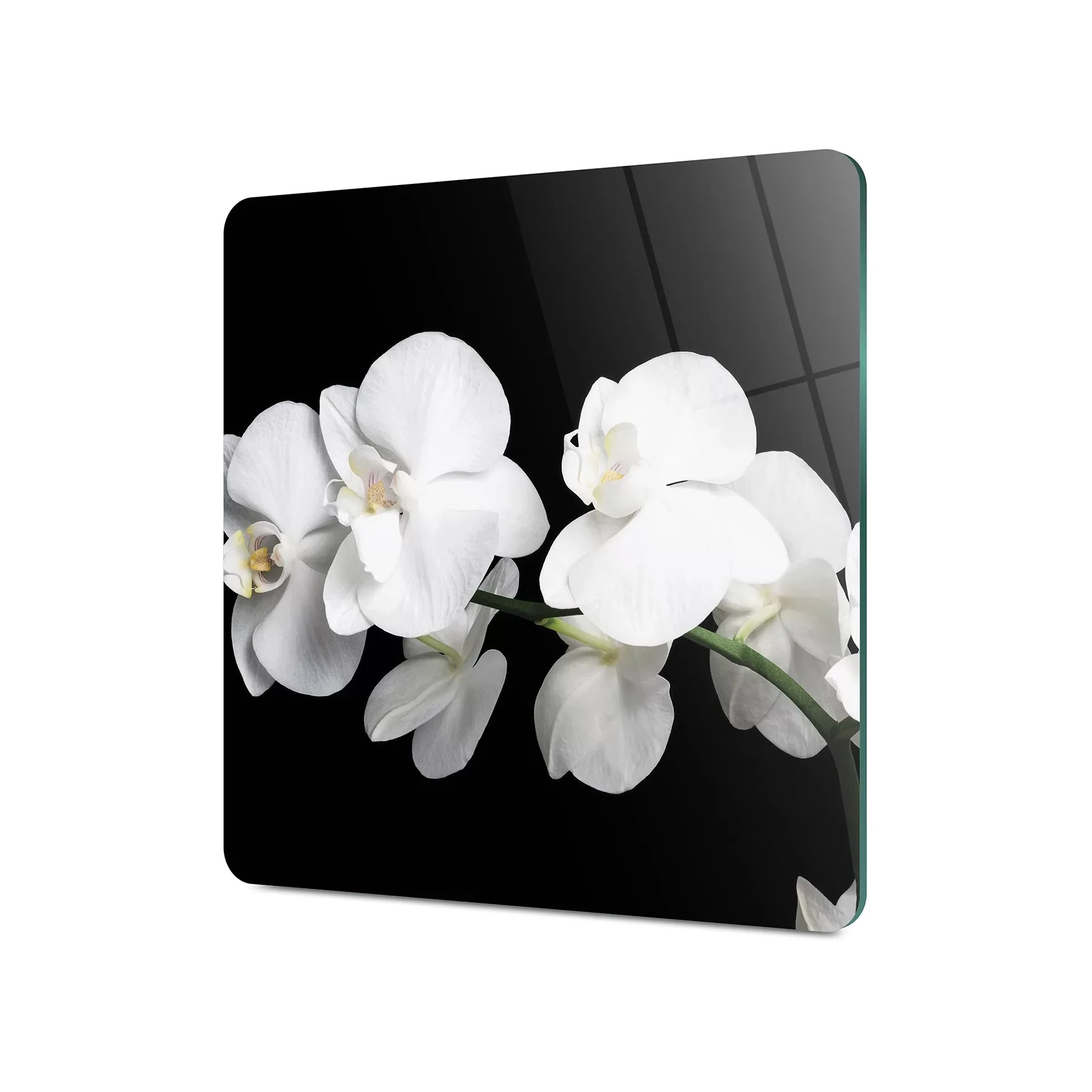 Picture of Decovetro Cam Kesme Tahtası ve Sunumluk Kare Orkide Desenli 30x30 Cm