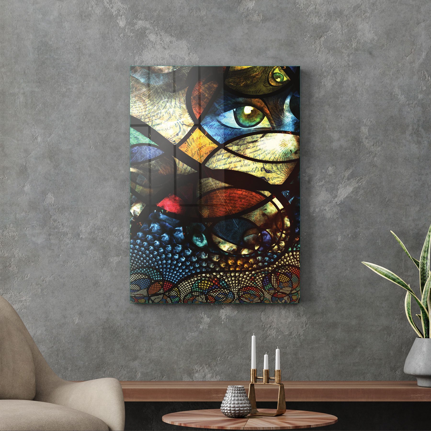 Picture of Decovetro Cam Tablo Karışık Desenli 50x70 cm