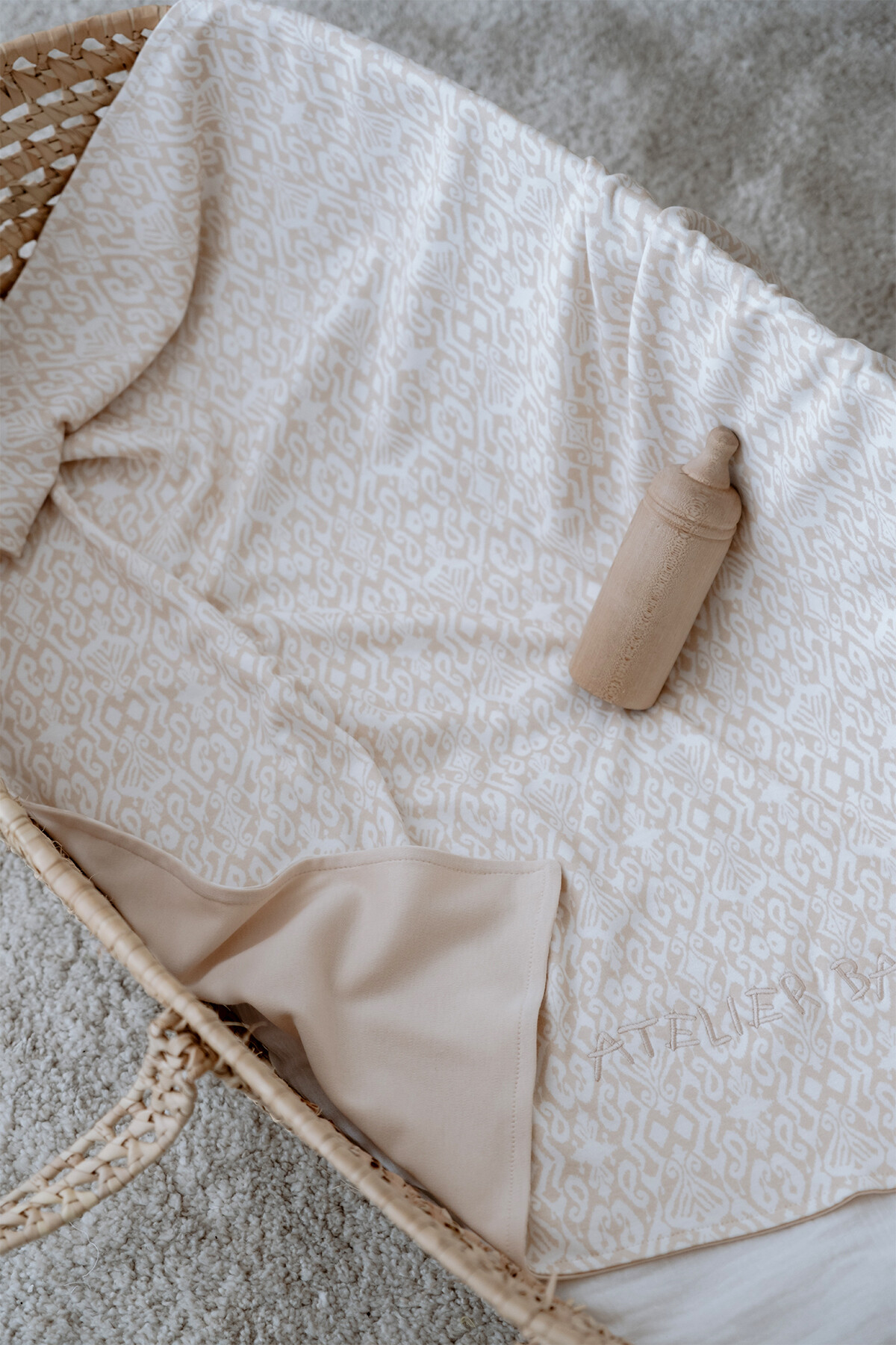 Picture of Çift Taraflı Bebek Battaniyesi - İkat / Bej