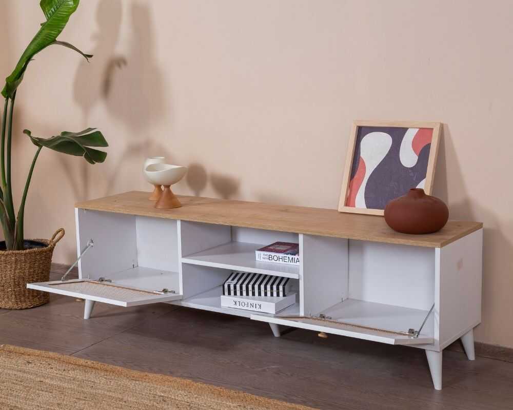 Picture of Hazeran Beyaz Kapak Detaylı 180 cm Tv Ünitesi