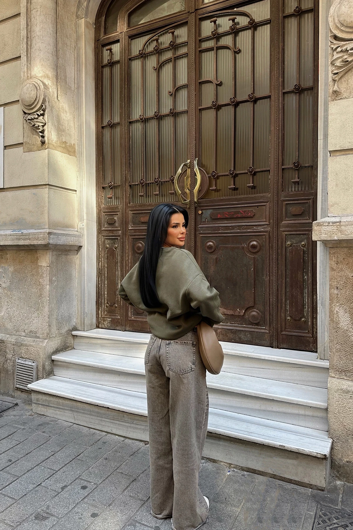 Picture of Khaki A Embroidered Sweat