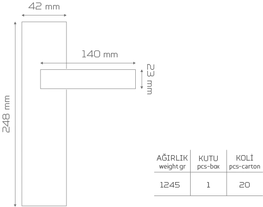 Picture of Z2019 Aynalı Kapı Kolu