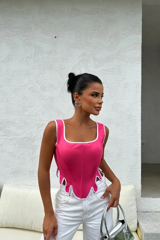 Picture of Fuchsia Strappy Crop Top