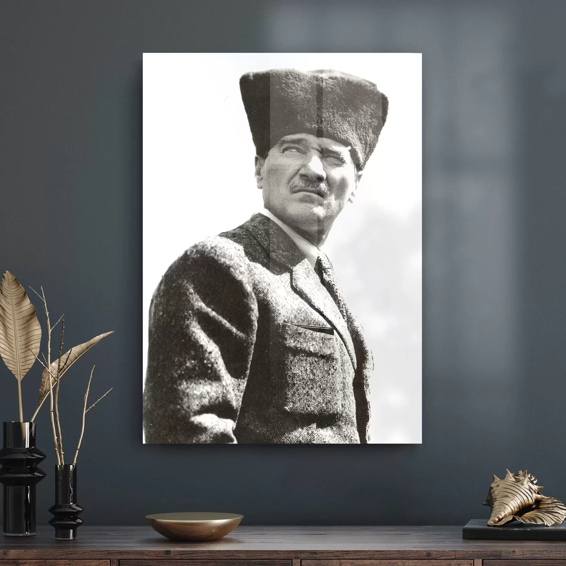 Picture of Decovetro Cam Tablo Kalpaklı Atatürk 70x100 cm