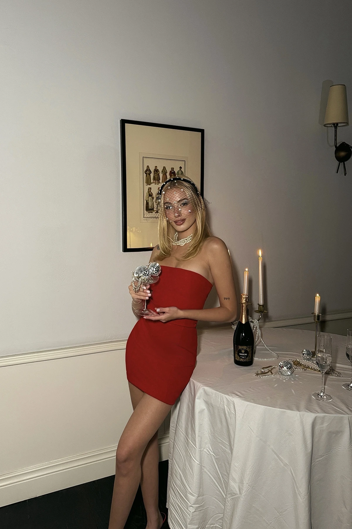 Picture of Red Strapless Mini Dress