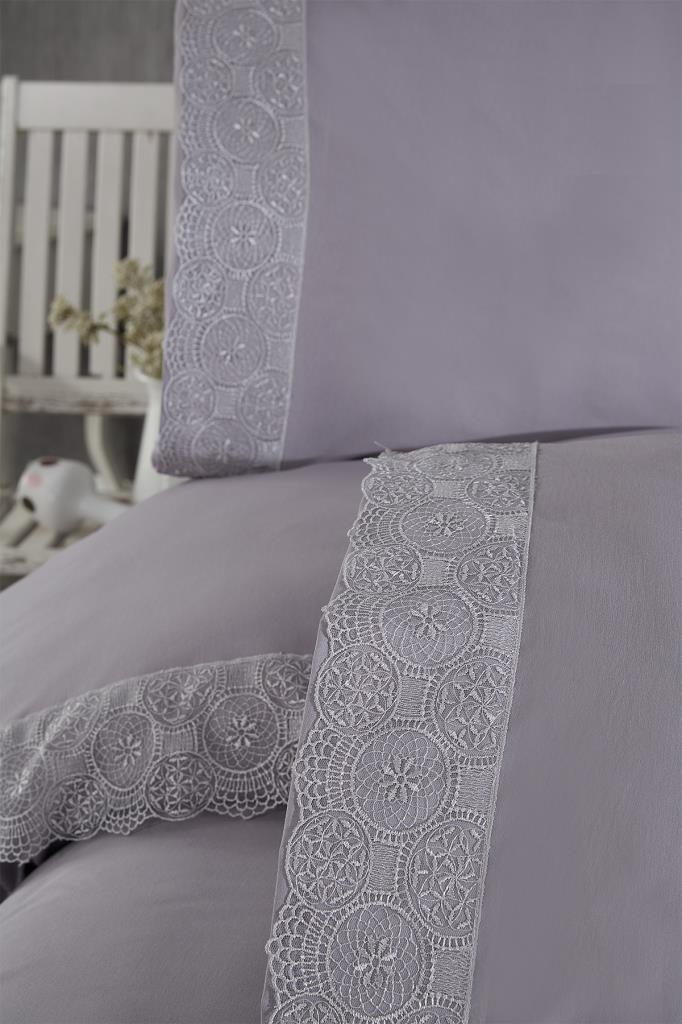 Picture of Fransız Dantelli Perihan Çeyizlik Nevresim Takımı Gri