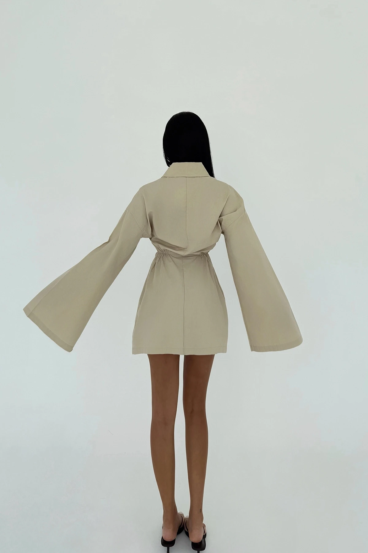 Picture of Cream Shirt Collar Dress