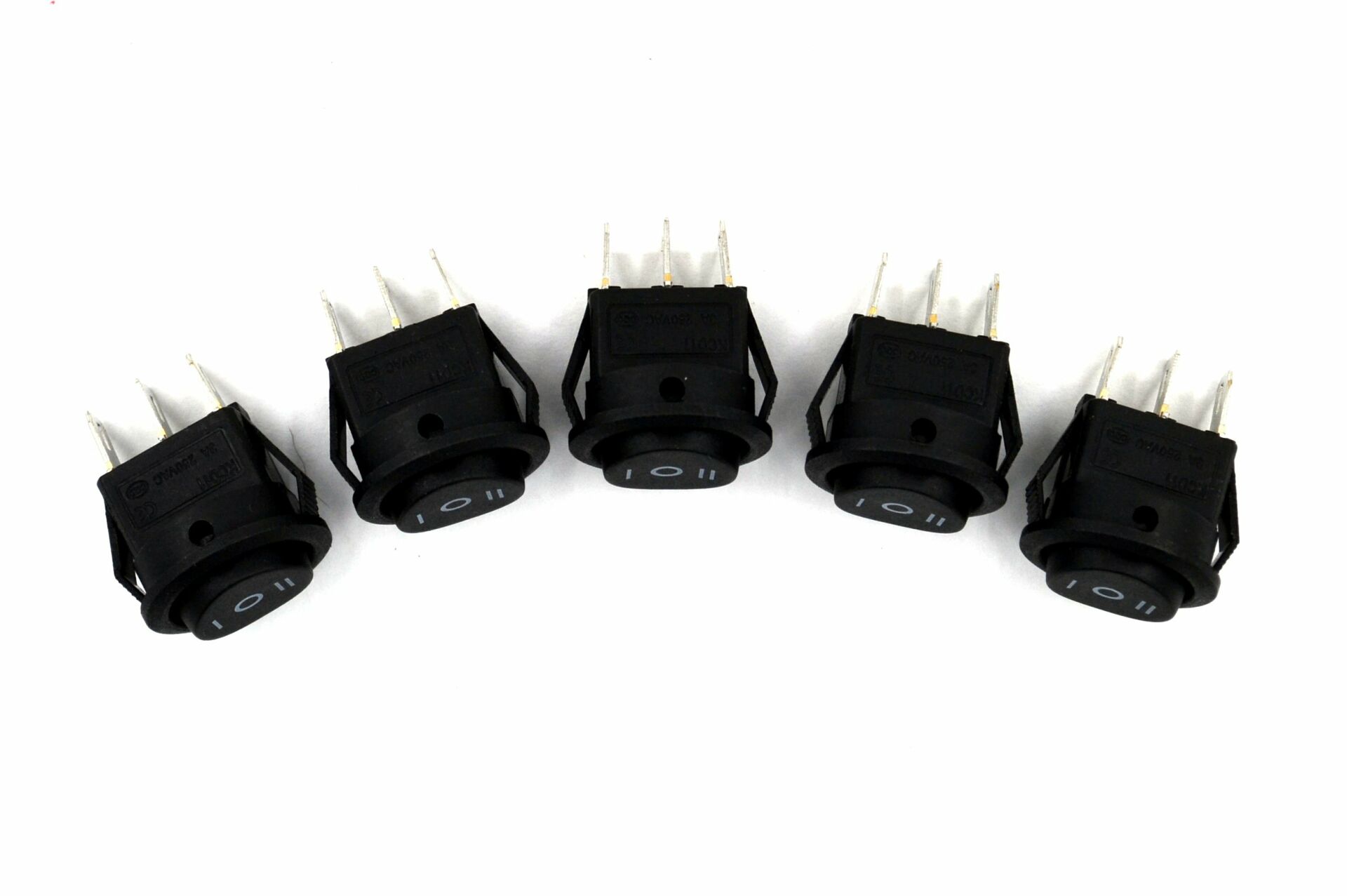 Picture of Mini Yuvarlak Siyah Elektrik Anahtarı 1-0-2 Işıksız Rocker