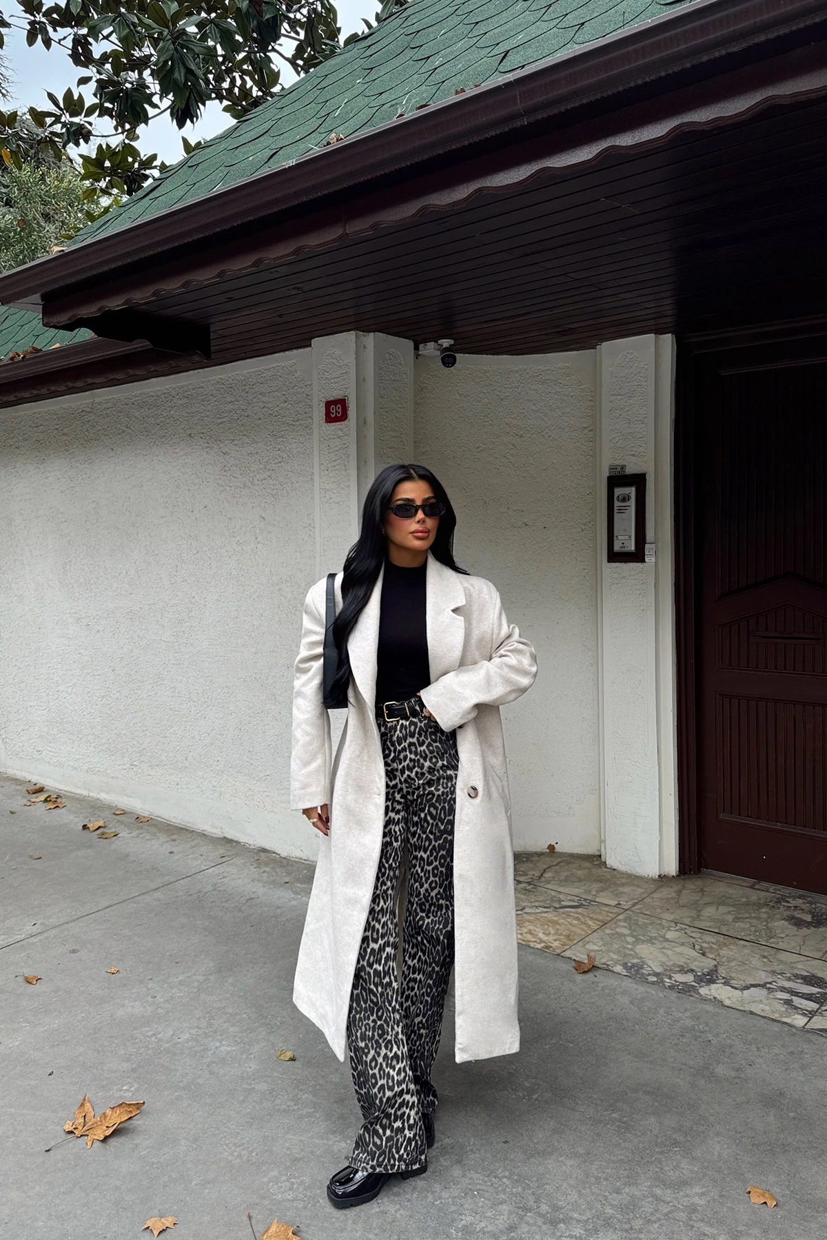 Picture of Beige Button Detail Coat