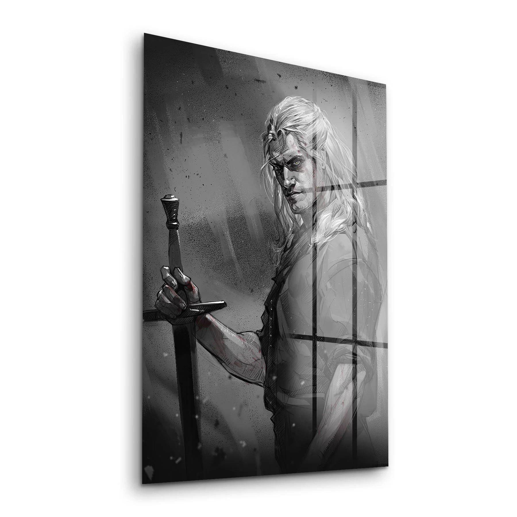 Picture of Decovetro Cam Tablo The Witcher Siyah Beyaz 70x100 cm