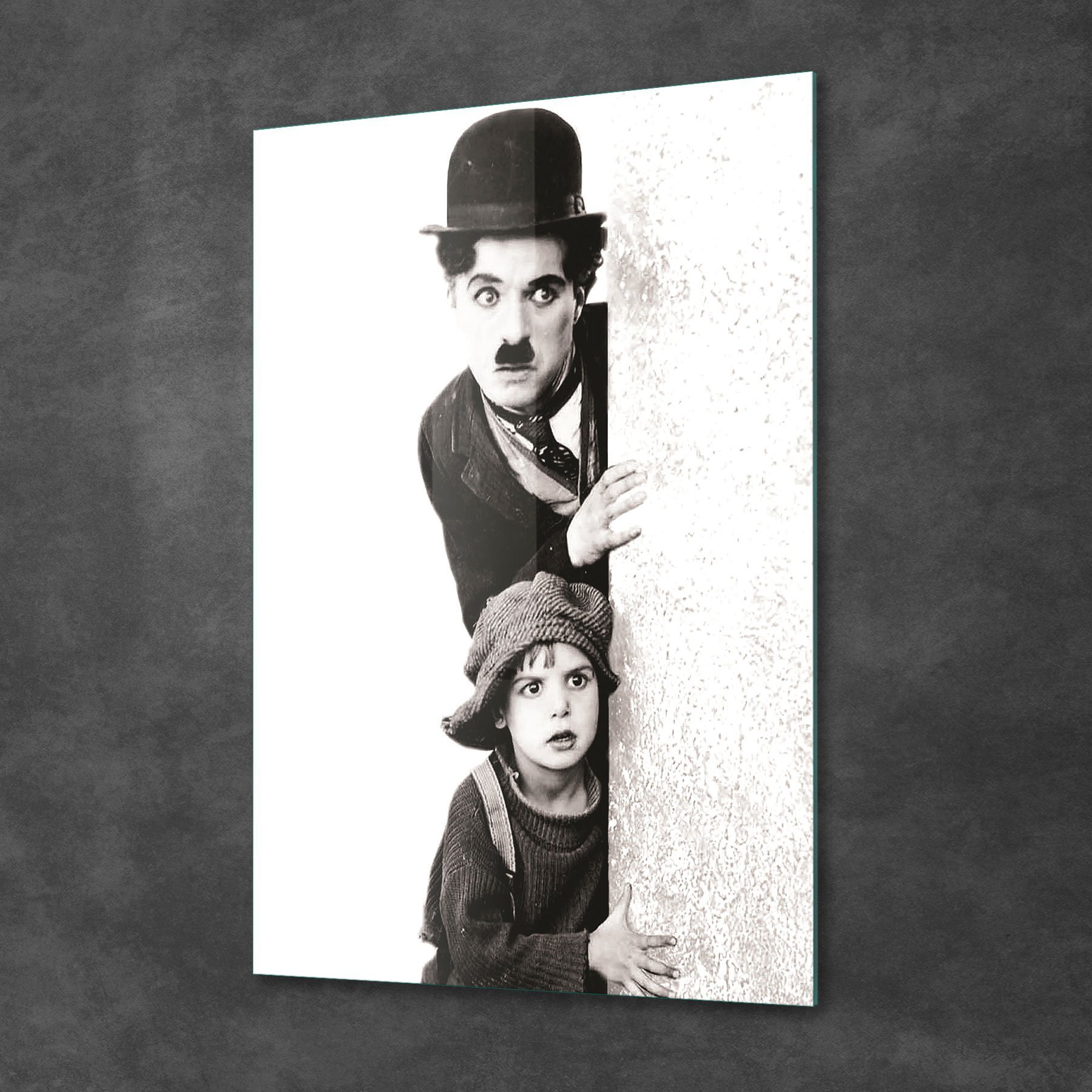 Picture of Decovetro Charlie Caplin ve Çocuk Cam Tablo 70x100 cm
