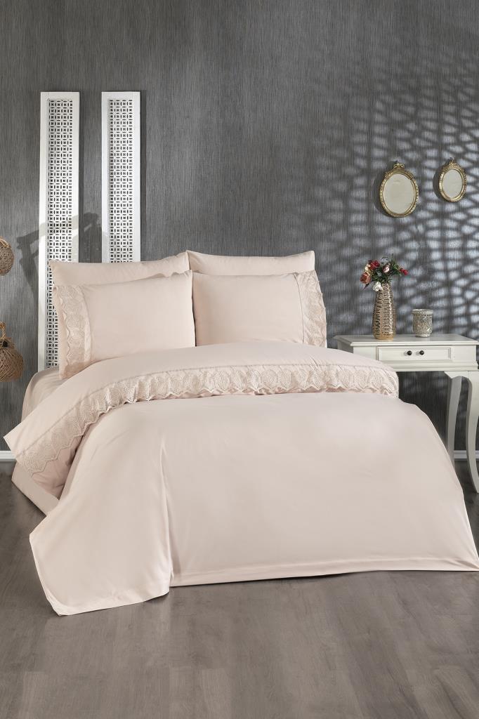 Picture of Fransız Dantelli Seray Çeyizlik Nevresim Takımı Cappucino