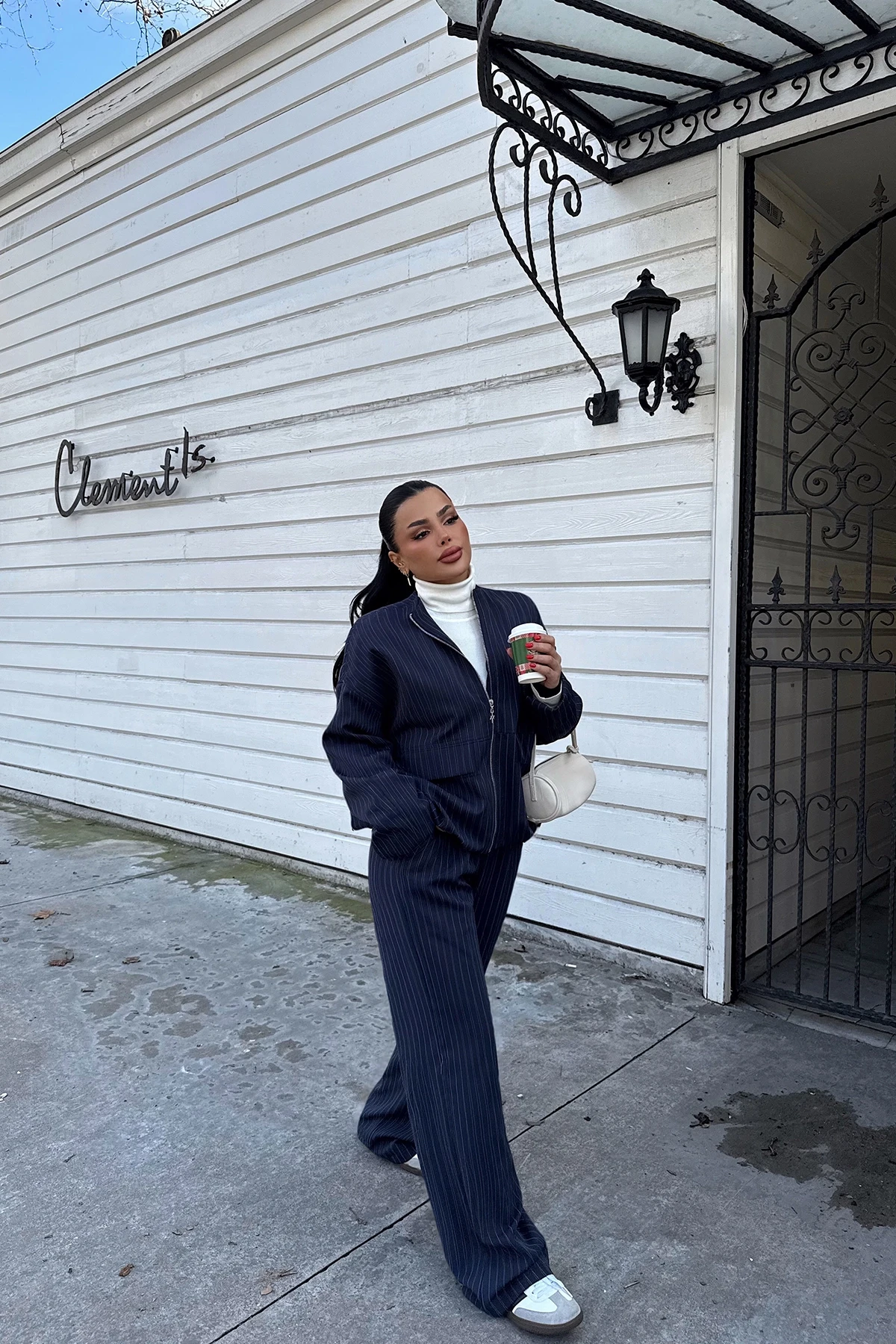 Picture of Navy Blue Pocket Detail Trouser Suit