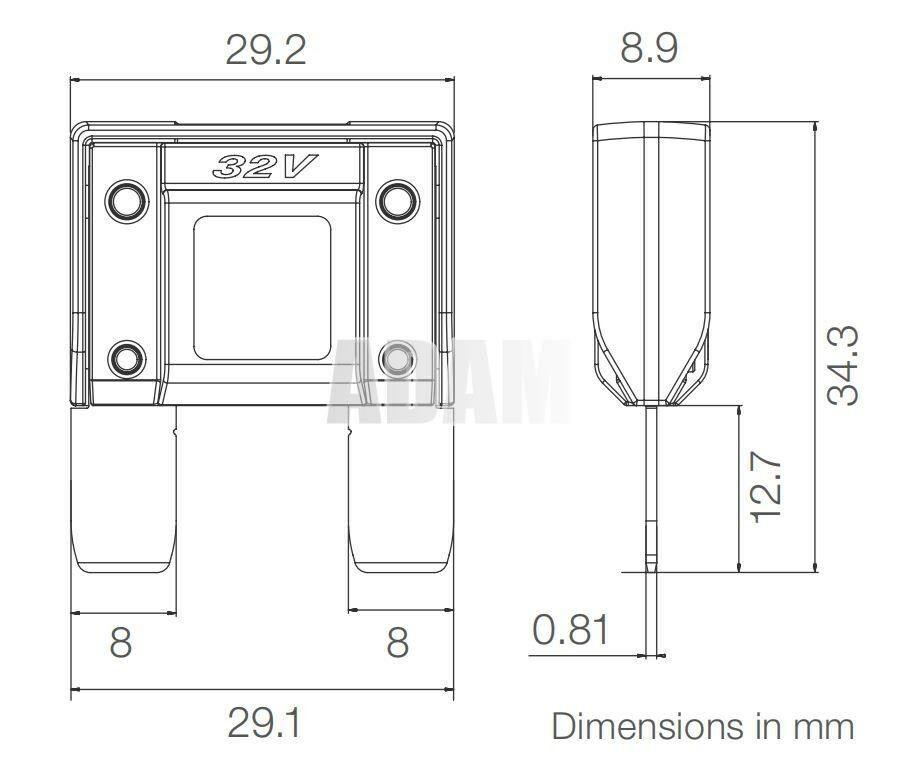 Picture of 70A Kahverengi Şeffaf Büyük Maksi Bıçak Sigorta 70 Amper
