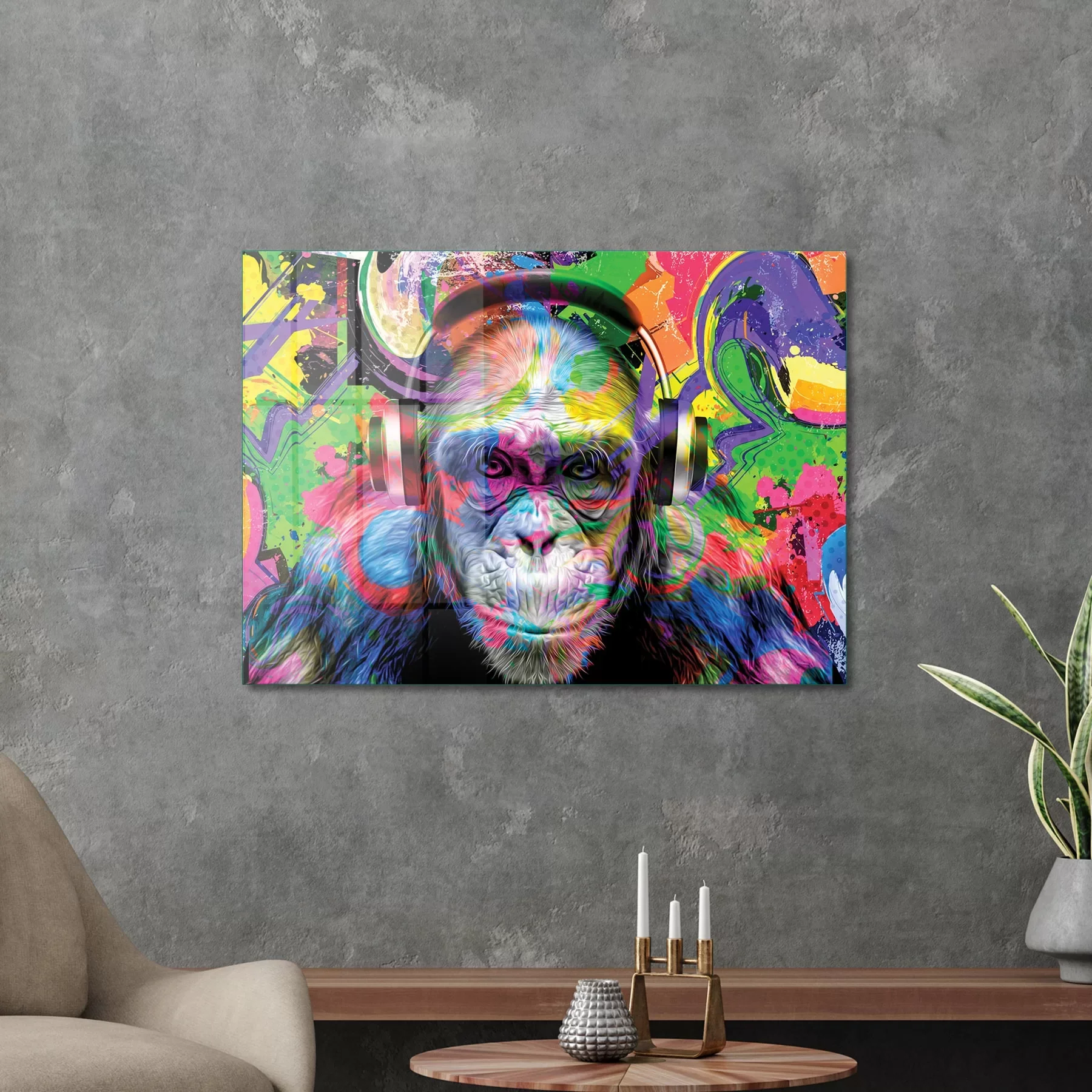 Picture of Decovetro Cam Tablo Pop Art Funny Monkey 70x100 cm