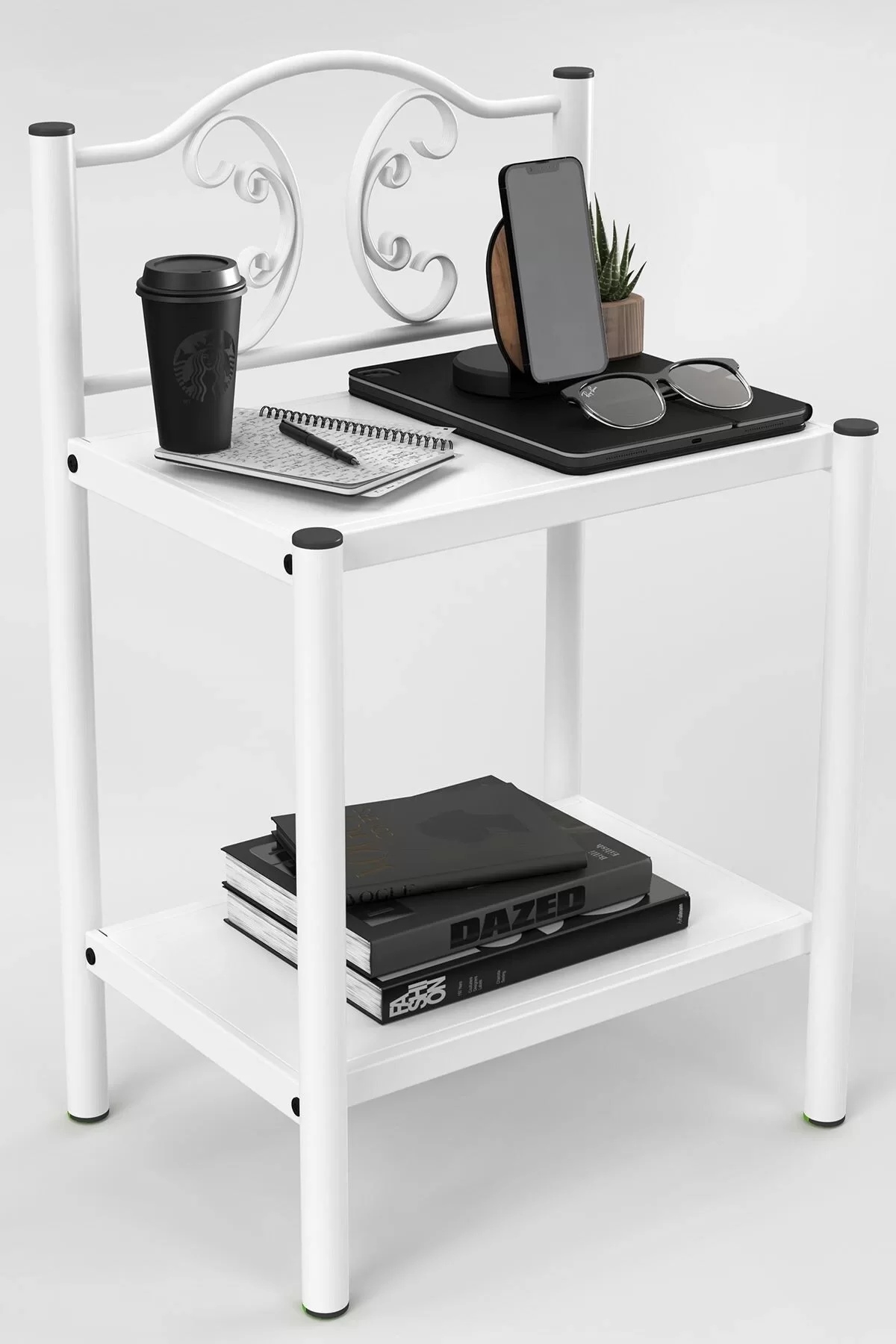 Picture of Pero Retro Ferforje Metal Komodin Beyaz