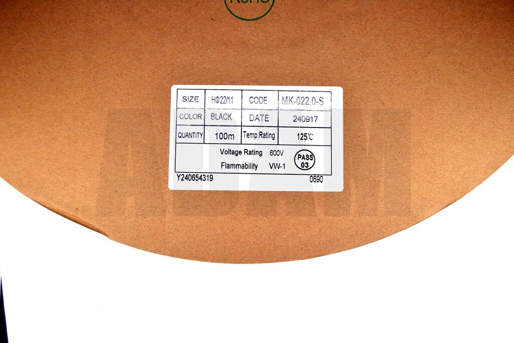 Picture of 100 Metre 22mm Siyah Isı İle Daralan Makaron Isıyla MT-M22S