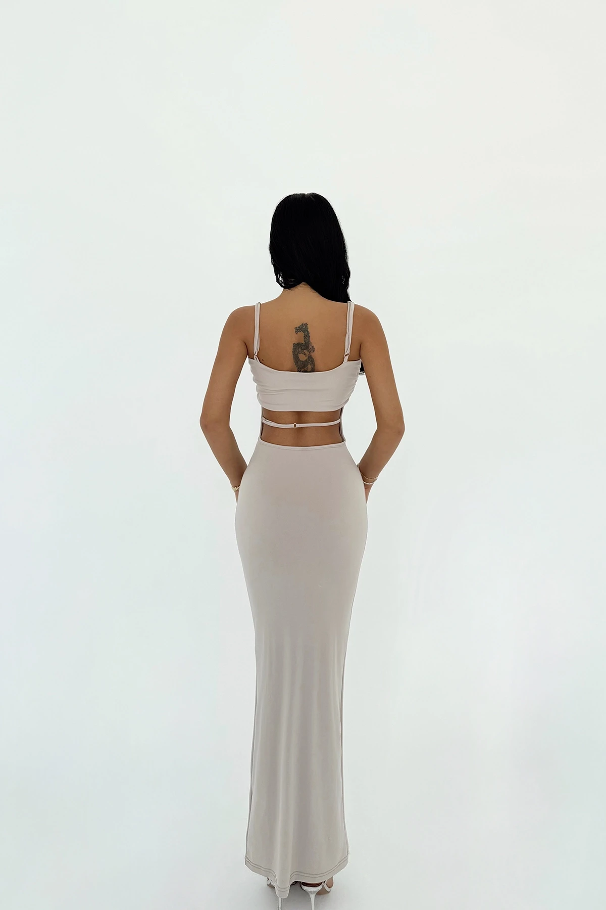 Picture of Beige Back Detail Dress