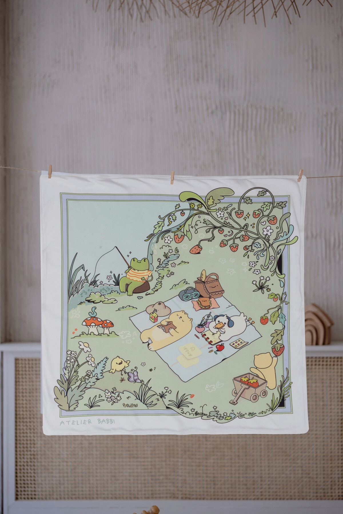 Picture of Çift Taraflı Bebek Battaniyesi - Piknik