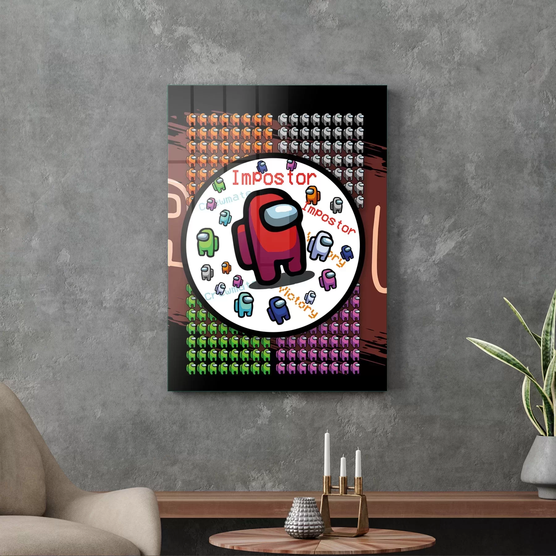 Picture of Decovetro Cam Tablo Gamer Renkli Among Us 70x100 cm