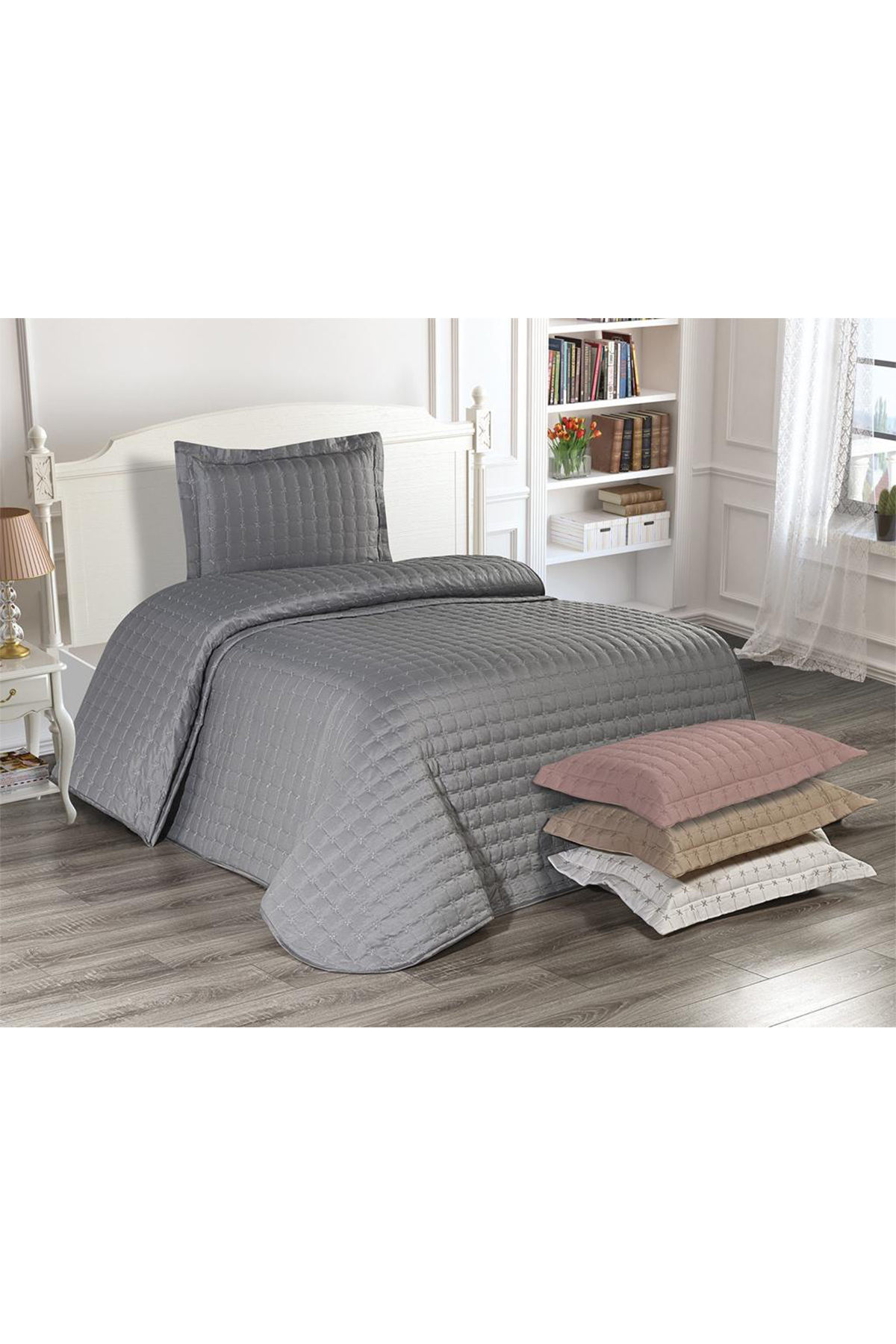 Picture of Meltem Tek Kişilik Yatak Örtüsü Gri