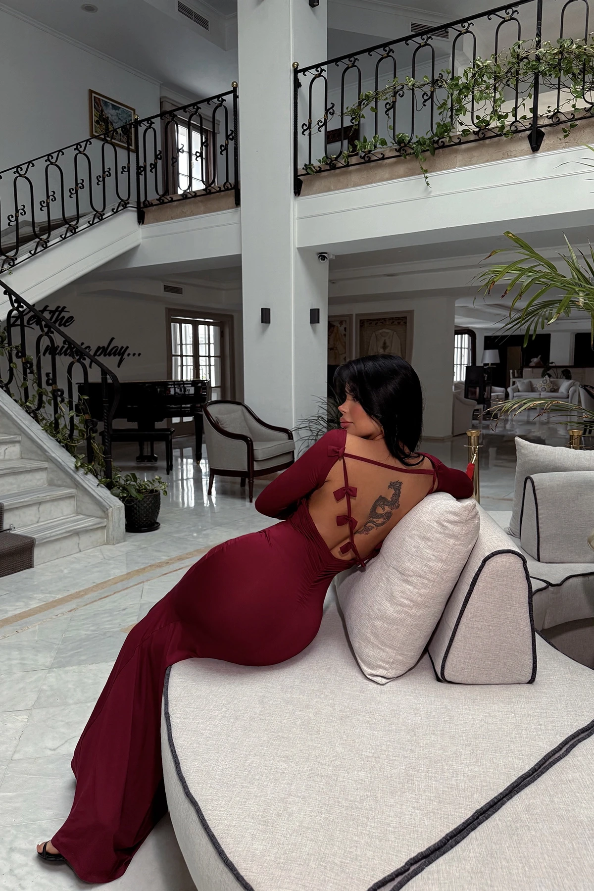 Picture of Cherry Bruise Transparent Front Long Dress