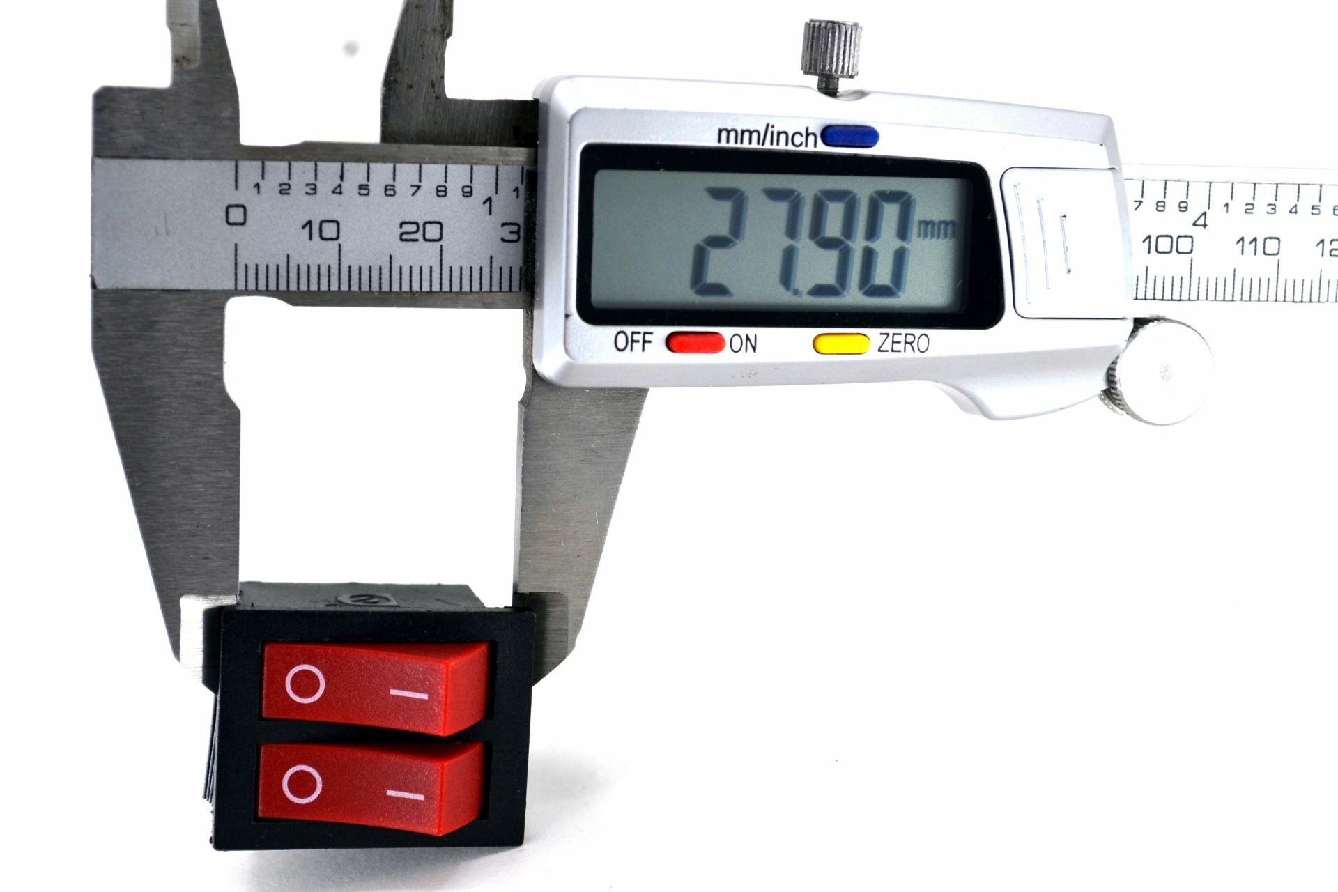 Picture of Çiftli Kırmızı Elektrik Düğmesi 1-0 Işıksız Anahtar 12V-220V MT-ANK07