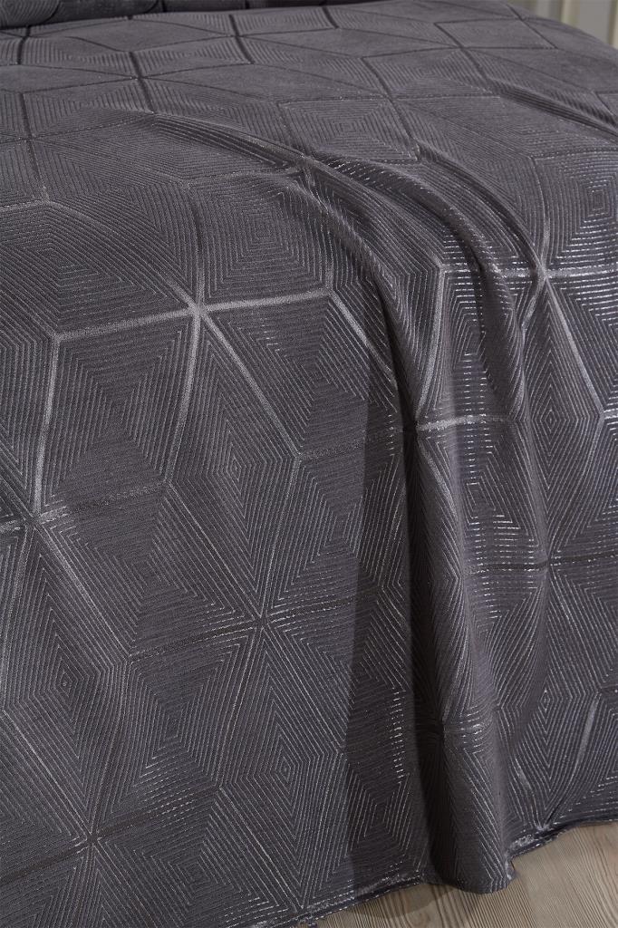 Picture of Çeyiz Diyarı Verona 3 Parça Çift Kişilik Yatak Örtüsü Antrasit