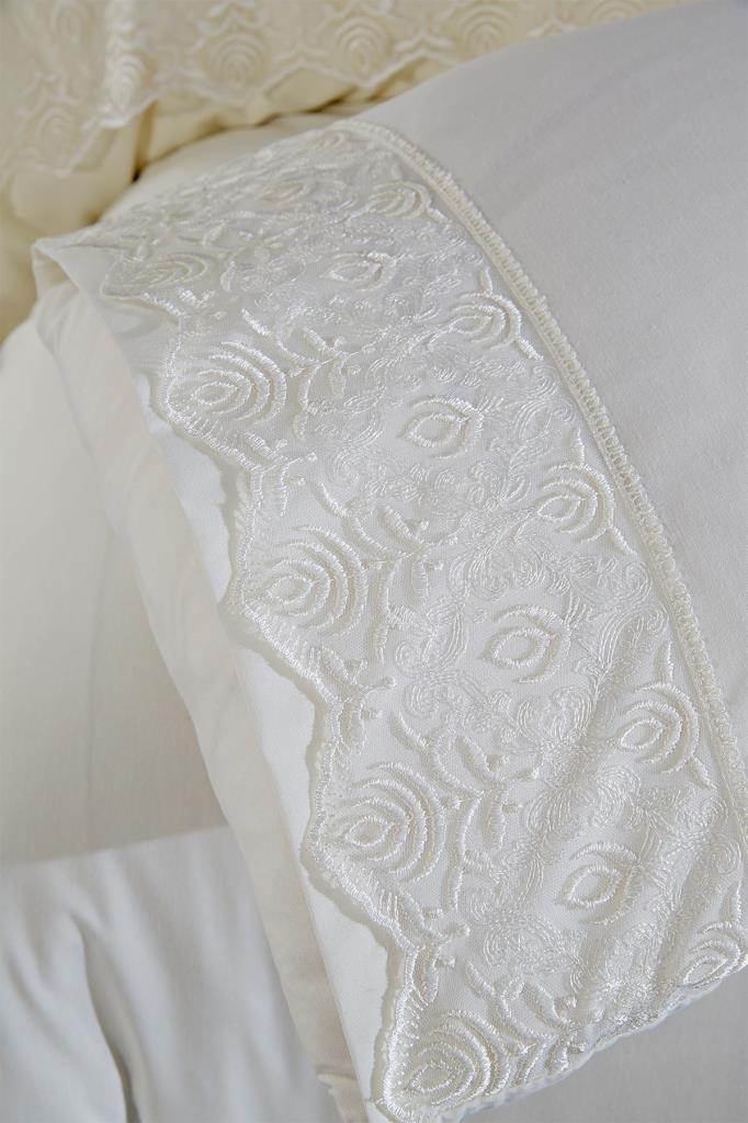 Picture of Fransız Dantelli Mahinur Çeyizlik Nevresim Takımı Krem