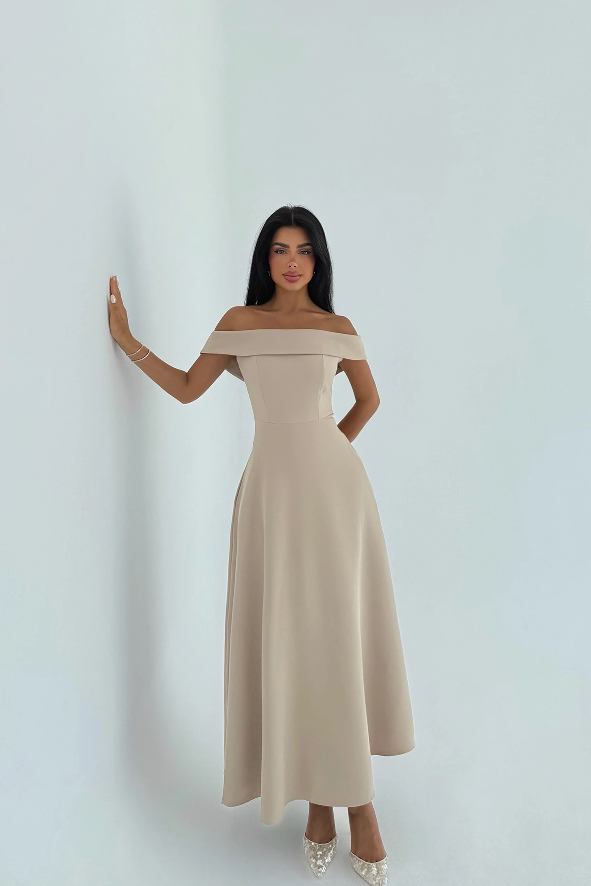 Picture of Cream Madonna Collar Dress