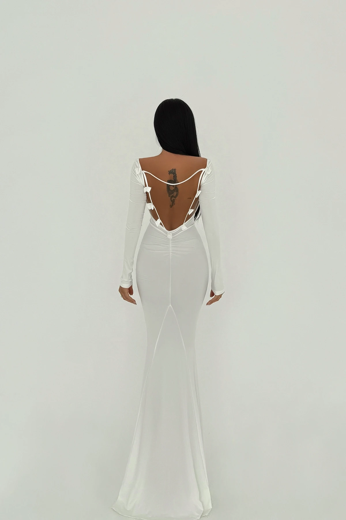 Picture of White Transparent Front Long Dress