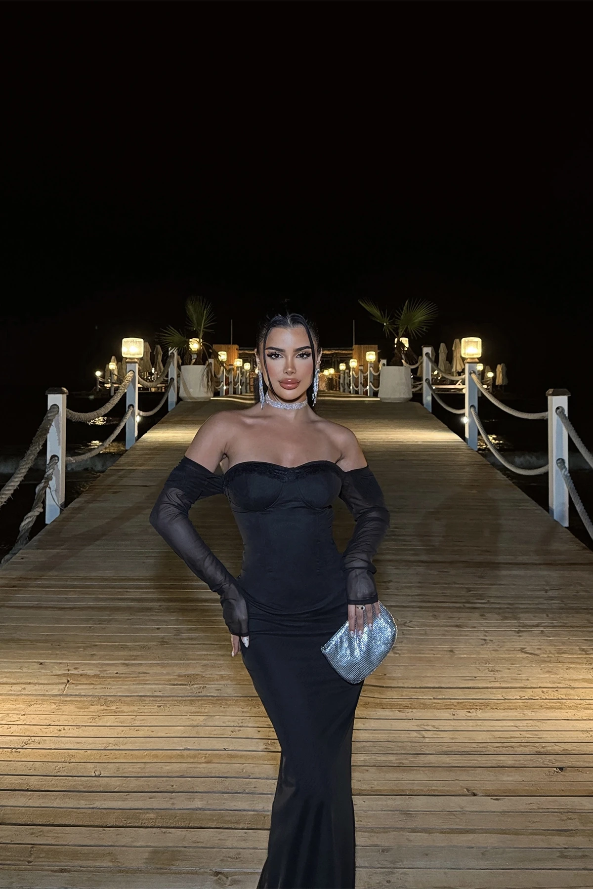 Picture of Black Swirl Lace Dress