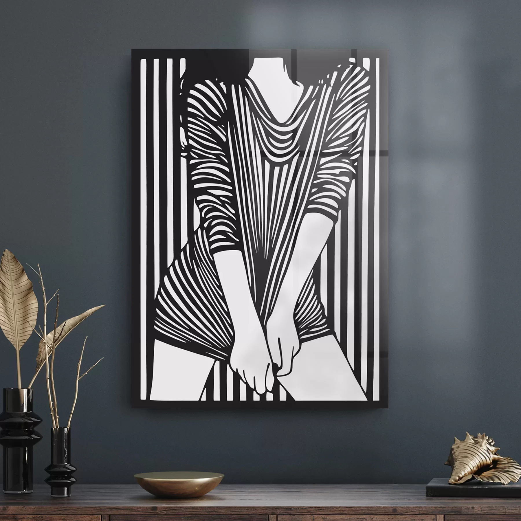 Picture of Decovetro Cam Tablo Black White Woman 30x40 cm