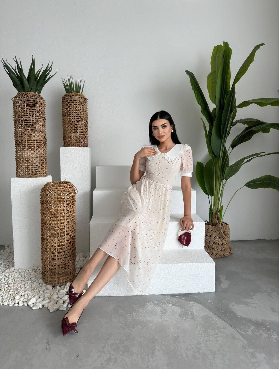 Picture of Aversa İnci Detay Şifon Elbise